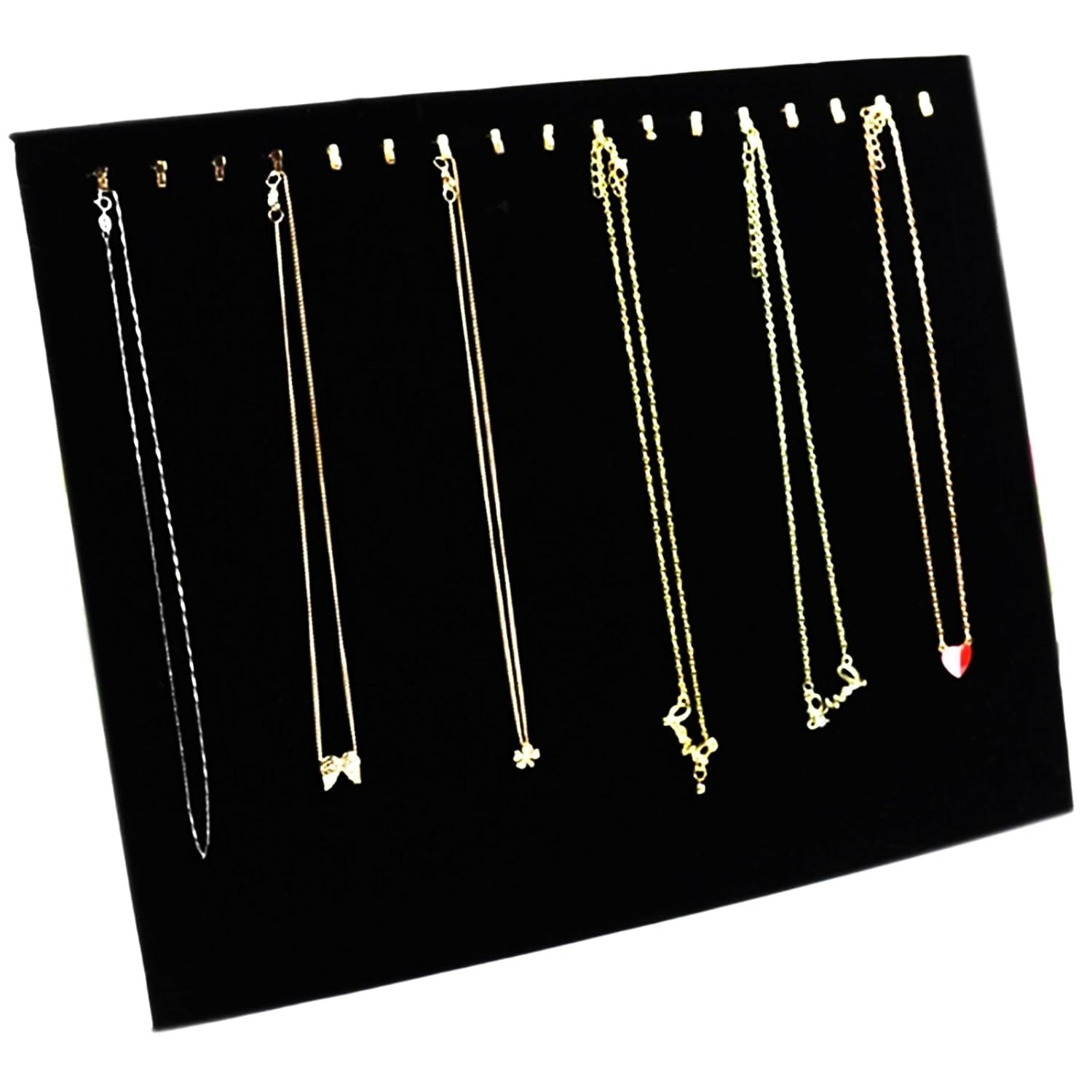 17 Hook Velvet Necklace Display Stand