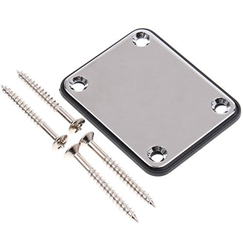 2.5 x 2 in. Chrome Guitar Neck Plate with Screws