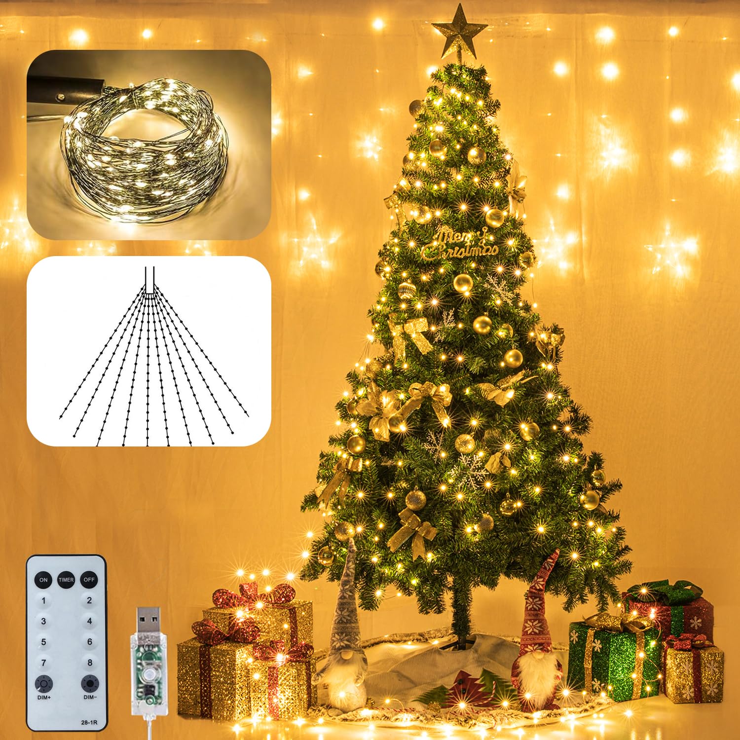 6.6 ft. Cascading Twinkle Lights, 200 LED