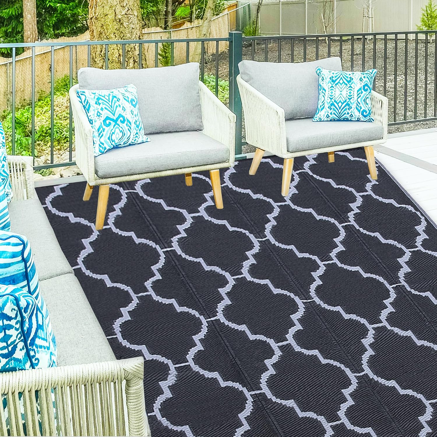 6 x 9 ft. Reversible Outdoor Mat, Black