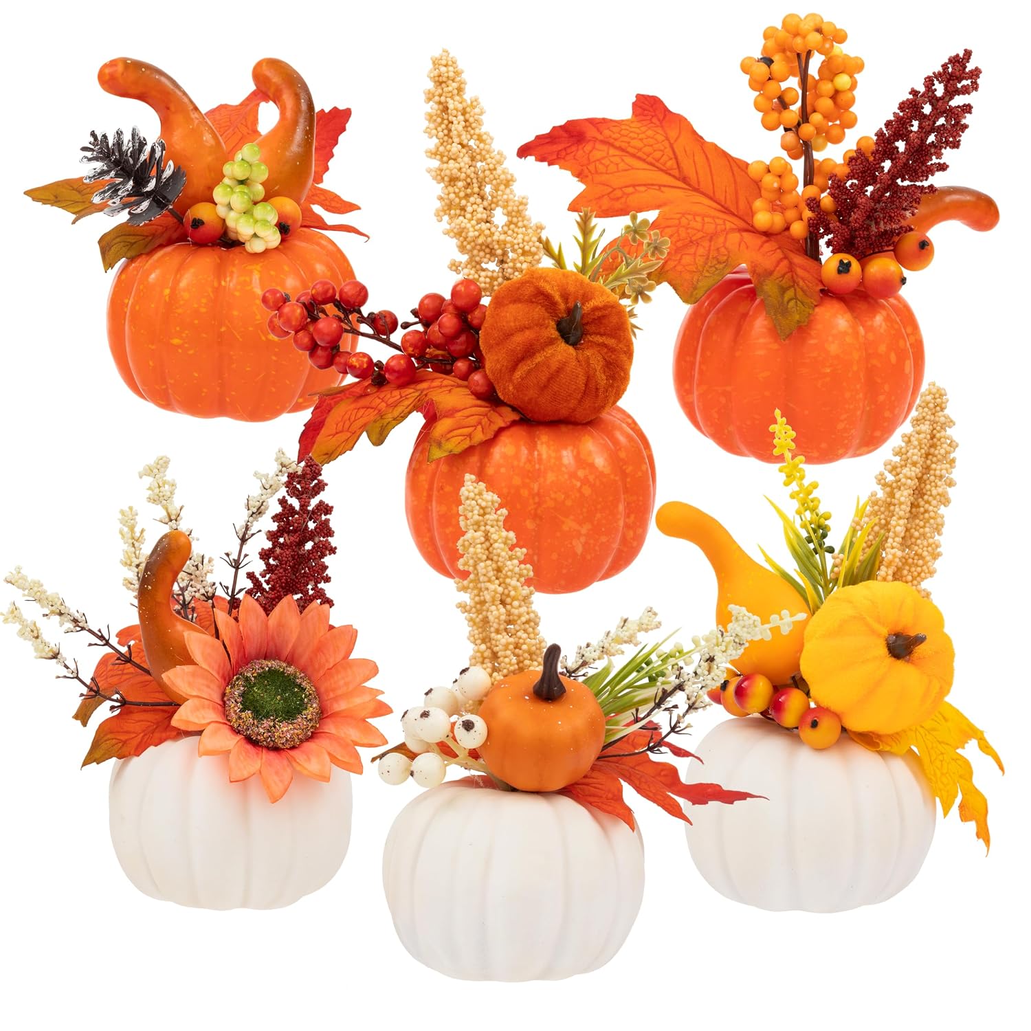 Artificial Pumpkins, Set of 6