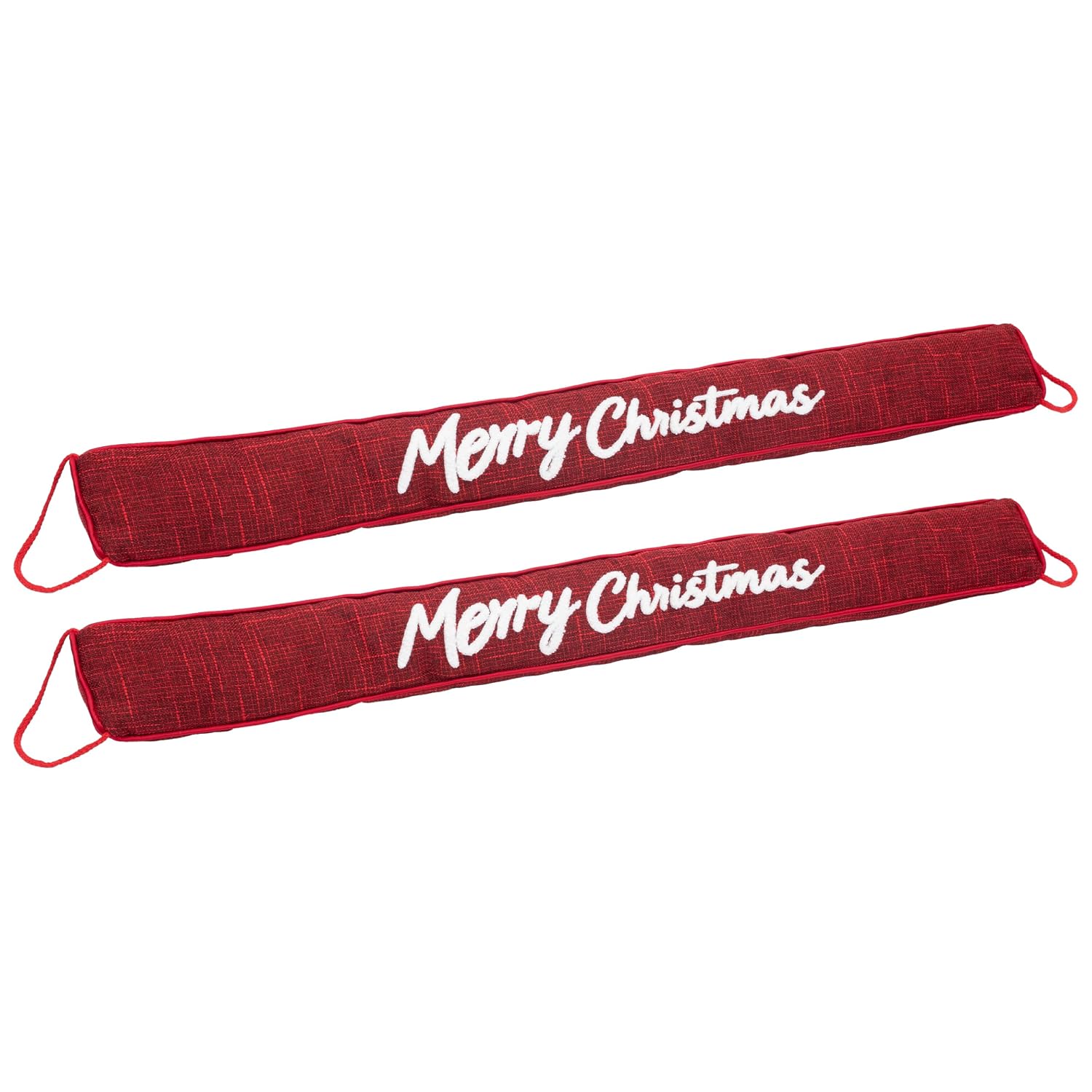 Christmas Door Draft Stoppers with Hanging Loops, Pair