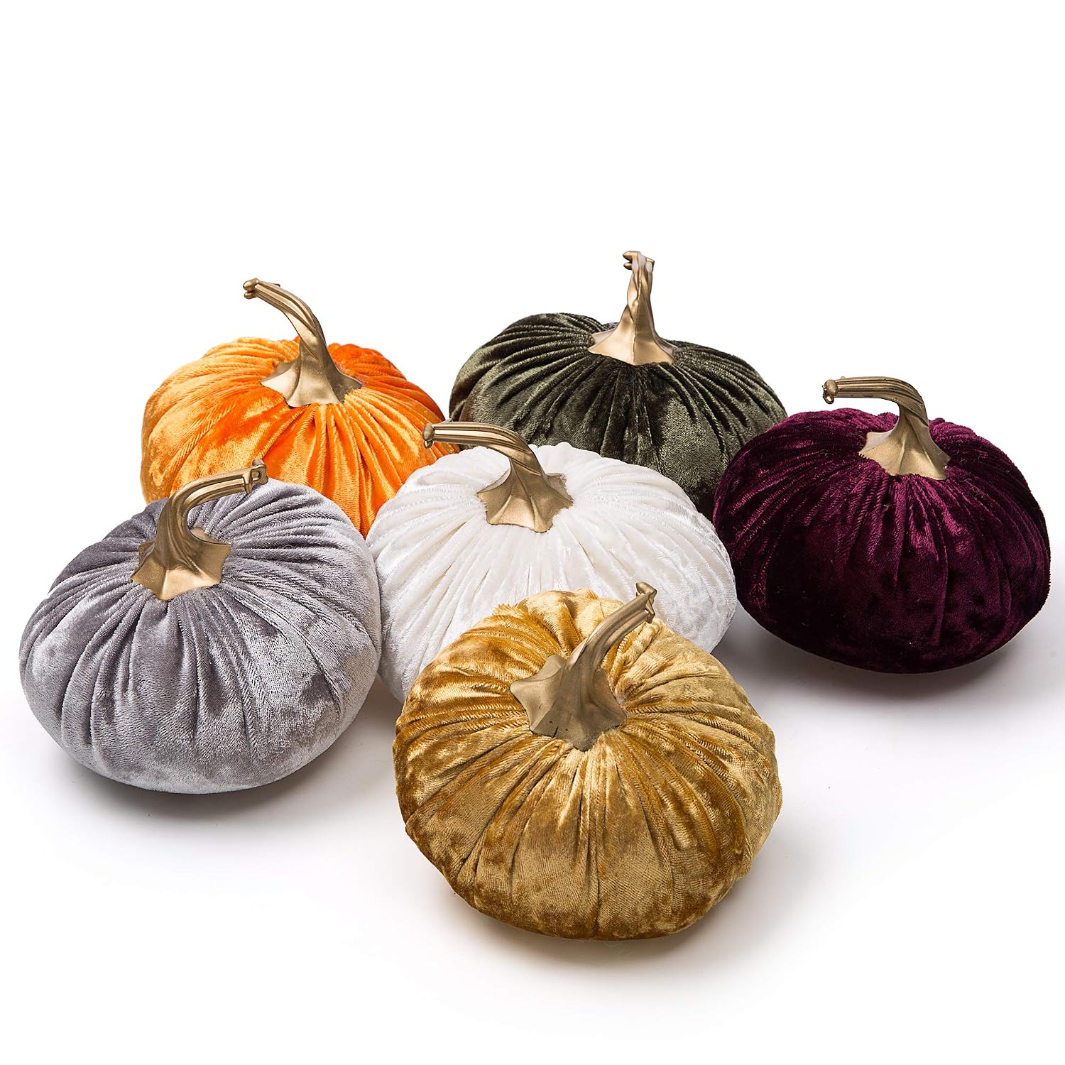 Handmade Velvet Pumpkins, 6 Pack