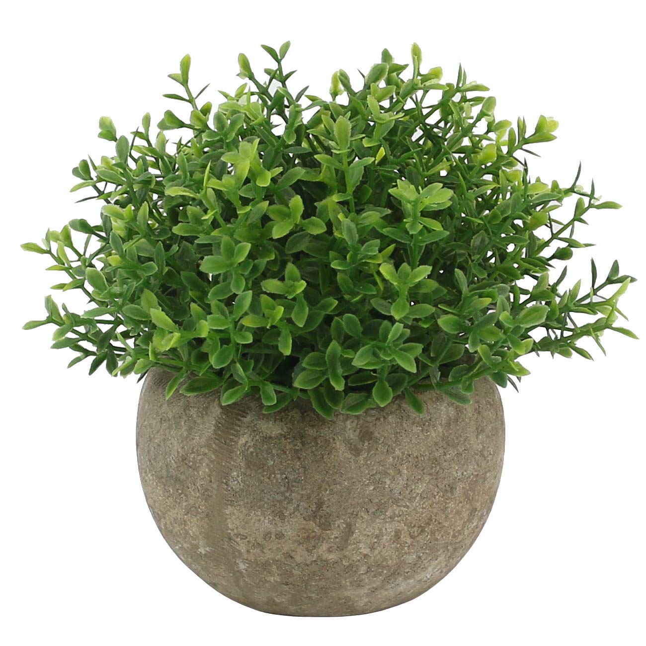 Mini Faux Plants in Pots, Green Leaf