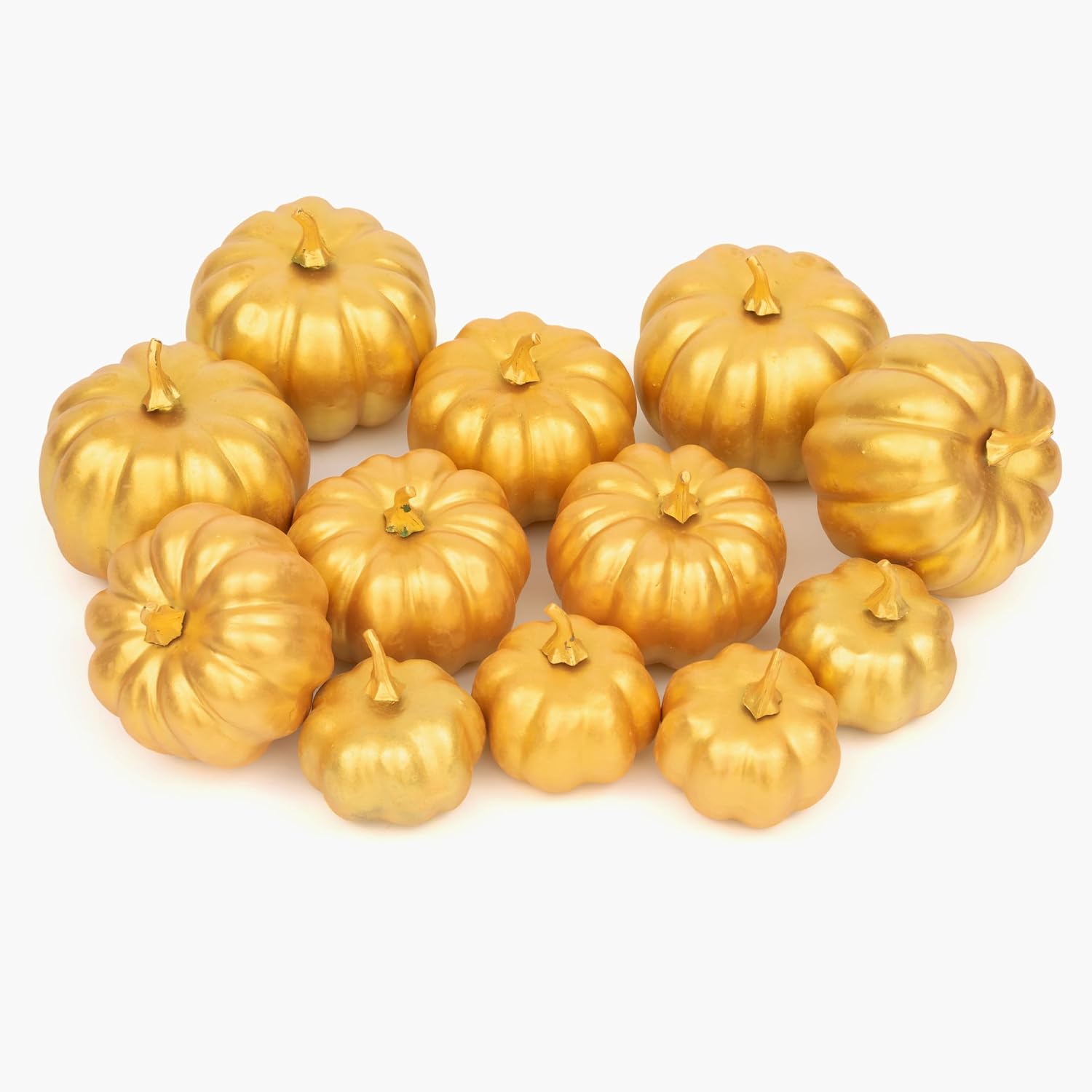 Mini Pumpkins in Gold, 12 Pack