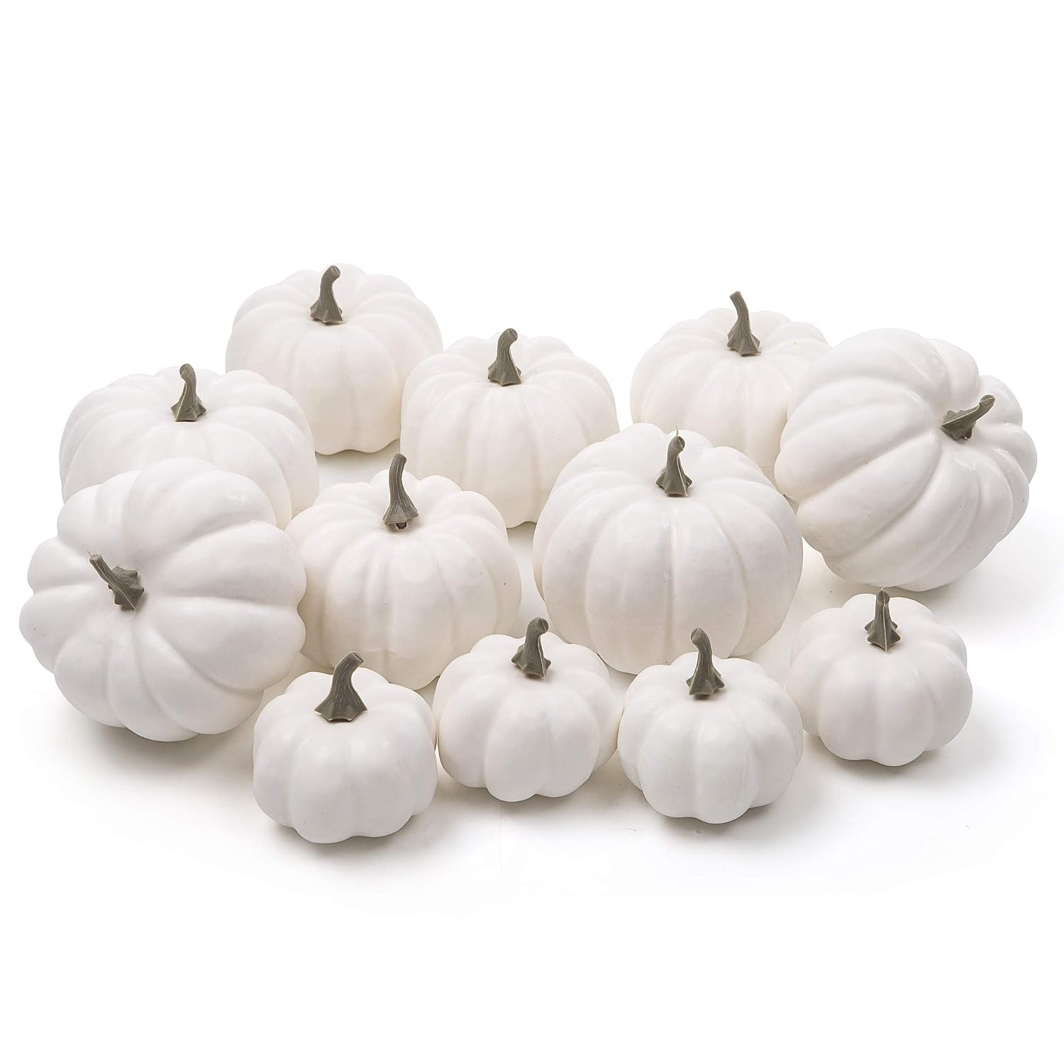 Mini Pumpkins in White, 12 Pack