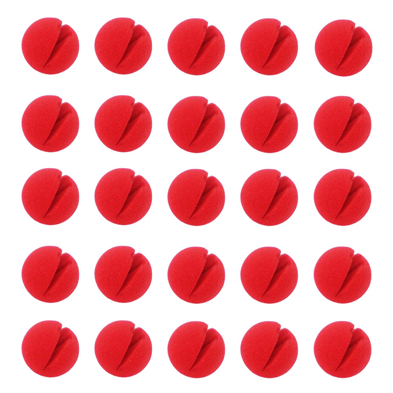 Red Foam Clown Noses, 25 Pack